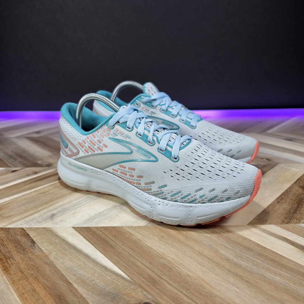 Brooks Glycerin 20 Women's 9.5 B Oyster Latigo Bay Coral Running Shoes